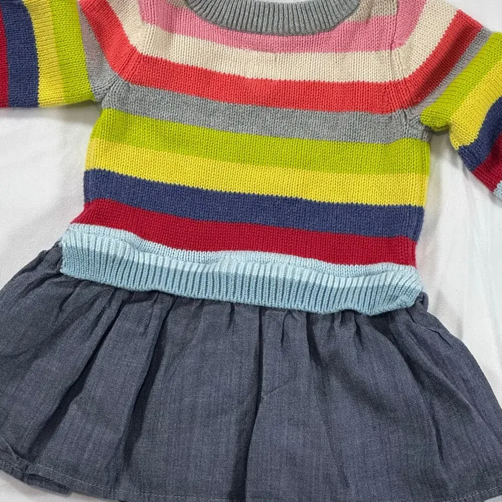 Baby Gap Striped Knit Sweater Dress 3-6M - Picture 4 of 5